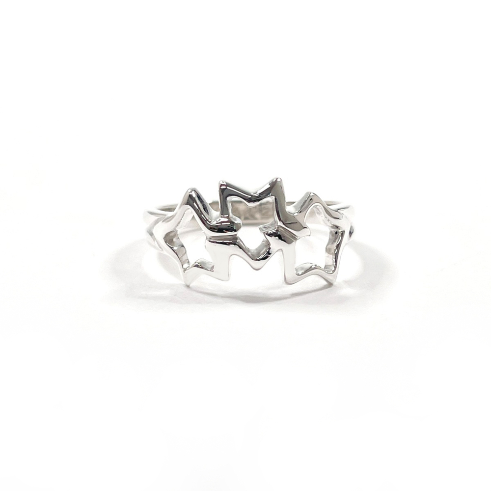 TIFFANY&Co. Tiffany Triple Star Ring, Sterling Silver 925, Size 12, Silver, W...